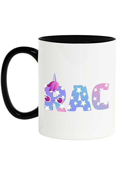 StoryGift Romania Cana Cu Numele Rac, Unicorn, Printesa, Fairytale, Dragut, 330ml, Ceramica cu Man, Cu Maner Negru