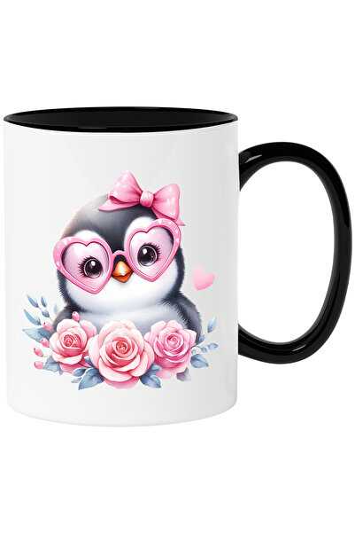 StoryGift Romania Cana cu un pui de pinguin | ochelari in forma de inimioare ...