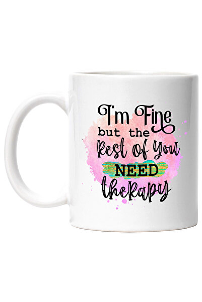 StoryGift Romania Cana cu mesajul "I'm fine, but the rest of you need therapy...