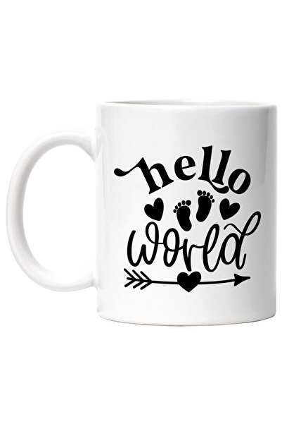 StoryGift Romania Cana pentru un bebelus cu inimioare si mesajul "Hello, worl...