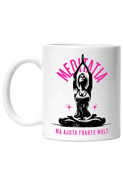 StoryGift Romania Cana cu Silueat Femeie pozitie Yoga Relaxare Text In Limba ...