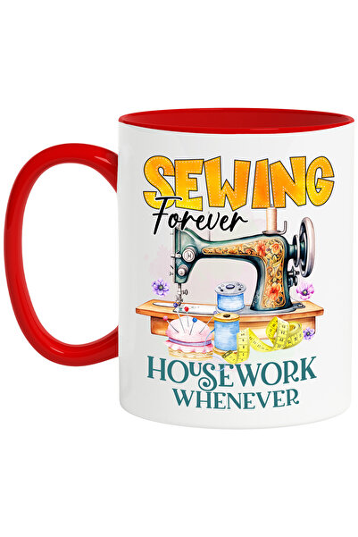StoryGift Romania Cana cu mesajul "Sweing forever, housework whenever", profe...