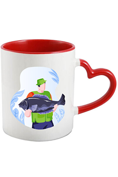 StoryGift Romania Cana Cu Pescar, Peste, Vesta, Multicolor 330 ml, Ceramica c...