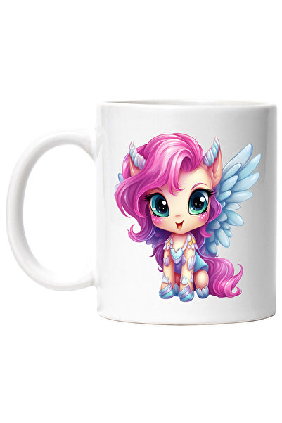 StoryGift Romania Cana cu un ponei cu aripi | ilustratie | coama lunga | roz ...