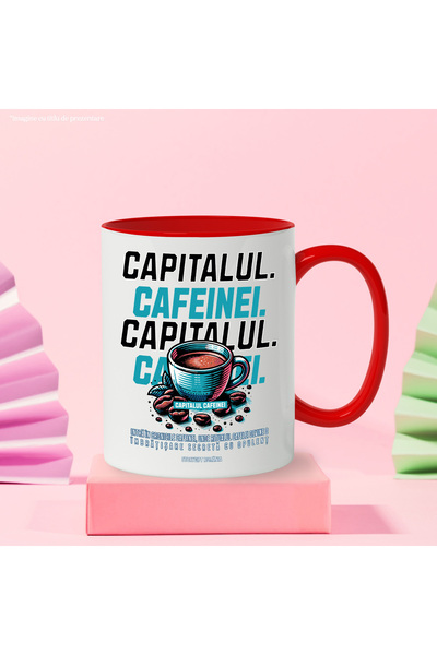 StoryGift Romania Caffeine Capital Mug Blue Coffee Cup Energy Lovers, 330ml, Ce, Cu, STG.