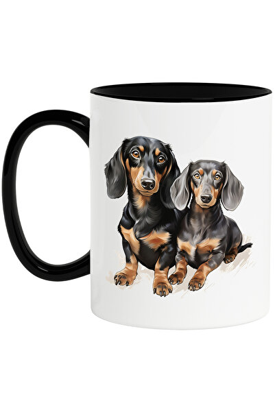 StoryGift Romania Cana cu 2 catei Dachshund, ilustratie, bucurie, curiosi, ju...