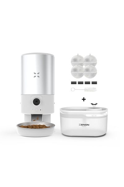 Xenon Smart Smart Automatic Food Bowl, Cat Water Dispenser and 4 Filters Set of 3 Pet Products