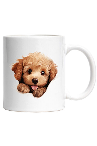 StoryGift Romania Cana cu un catelus maro | ilustratie | se uita curios | des...