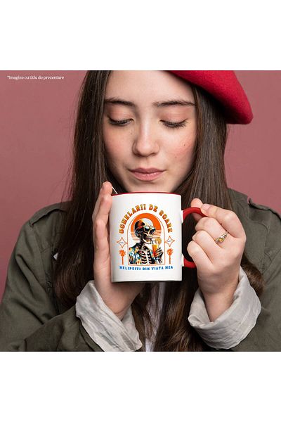 StoryGift Romania Mug with Human Skull with Sunglasses and Floral Shirt, Beach Cocktail, Sky, With,STG