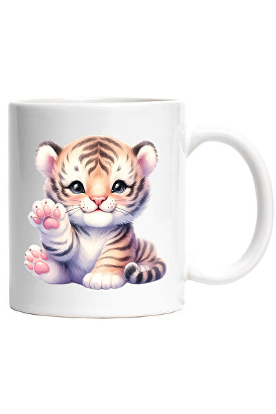 StoryGift Romania Cana cu un pui de tigru vesel | ilustratie | jucaus | ridic...