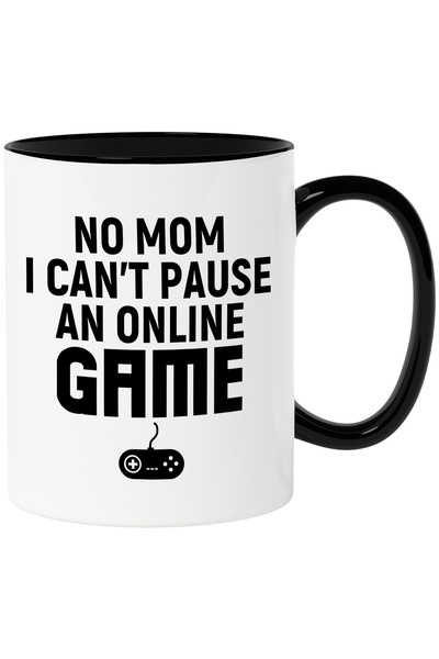 StoryGift Romania Cana cu textul "Nu, mama, nu pot pune pauza intr-un joc onl...