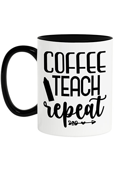 StoryGift Romania Cana cu o sageata si mesajul "Coffee, teach, repeat" - cafe...