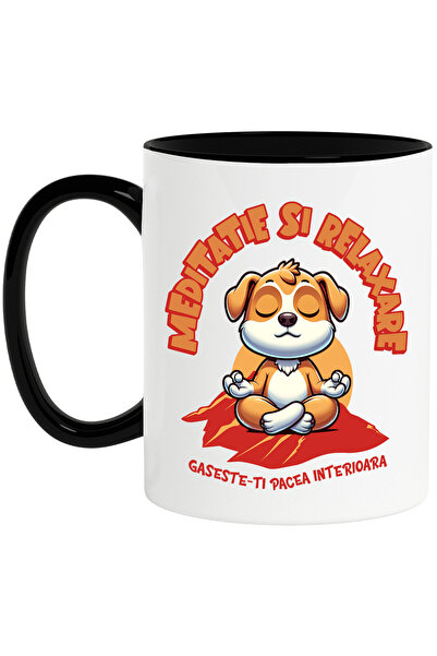 StoryGift Romania Cana cu Caine Relaxat Pozitie Yoga Text Meditatie si Relaxa...