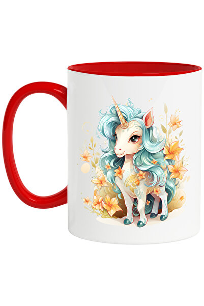 StoryGift Romania Cana cu un unicorn vesel | ilustratie | zambeste | flori po...