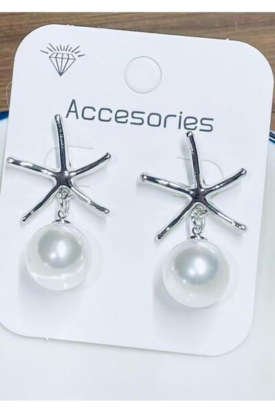 TRENDTAKI incili deniz yıldızı rodyum kaplama vintage 302