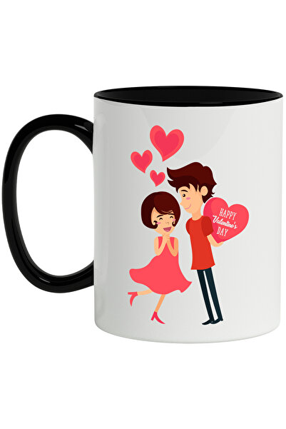 StoryGift Romania Cana Cu Mesaj In Engleza Happy Valentine's Day, Inima, Roch...
