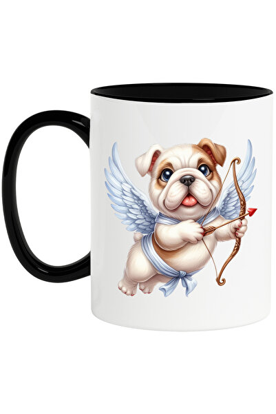 StoryGift Romania Cana cu un catel vesel Cupidon | ilustratie | trage cu arcu...