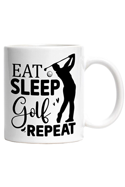 StoryGift Romania Cana cu textul "Eat sleep, golf, repeat" - mananca somn gol...