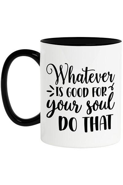 StoryGift Romania Cana cu mesaj motivational care te indeamna sa faci ceea ce este bine pentru suf, Cu Maner Negru