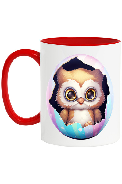 StoryGift Romania Cana cu o bufnita micuta care iese dintr-un ou spart | ilus...
