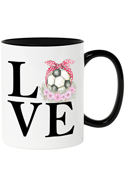 StoryGift Romania Cana cu mesajul "Love", minge de fotbal, flori, ilustratie,...