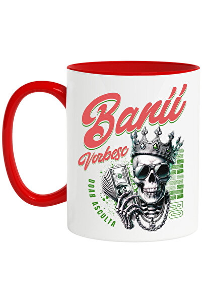 StoryGift Romania Cana cu Craniu Mort Uman Cu Coroana De rege Bancnote Dolari...