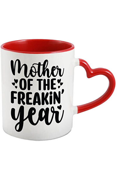 StoryGift Romania Heart Mug for the Hottest Mom of the Year with Red Heart Ha...