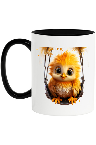 StoryGift Romania Cana cu o mica pasare incantata, ilustratie, galbena, se da...