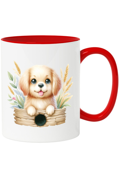 StoryGift Romania Cana cu un catelus Golden Retriever vesel | ilustratie | na...