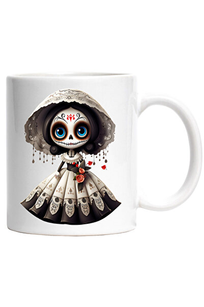 StoryGift Romania Cana cu o femeie cu un machiaj horror | ilustratie | rochie...