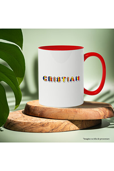 StoryGift Romania Mug With Name Cristian, Romania, Supporter, Romanian Flag, Patriot, 330ml, Ce, Cu, STG