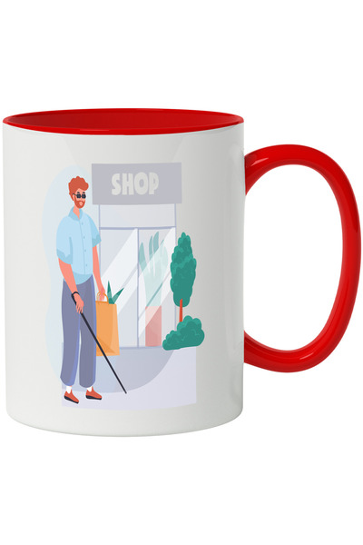 StoryGift Romania Cana Cu Magazin, Ochelari, Nevazator, Baston, Multicolor 33...