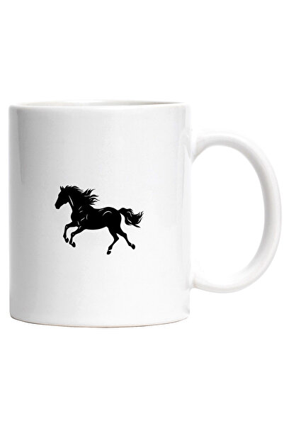 StoryGift Romania Mug with a horse running briskly with a white handle, with ...