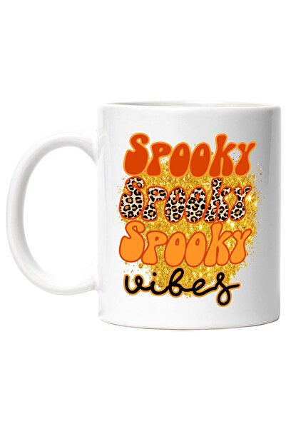 StoryGift Romania Cana cu mesajul "Spooky, spooky, spooky vibes", toamna, ilu...