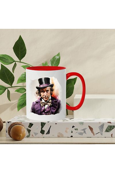 StoryGift Romania Mug With Willy Wonka, Character, Gene Wilder, Joben, Multicolor 330 ml, Ceramic c, With,STG
