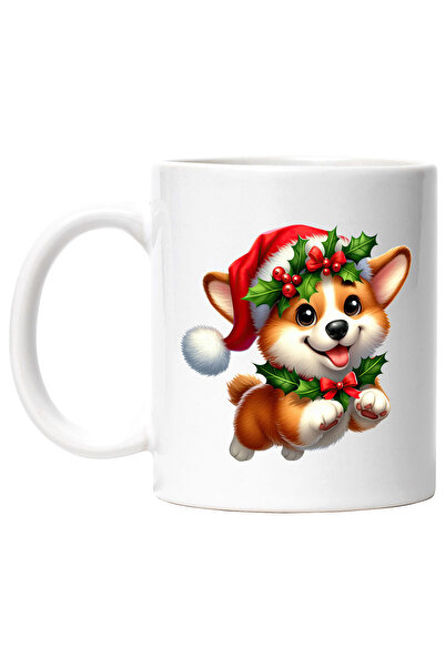 StoryGift Romania Cana cu un catel jucaus cu caciula de Craciun | ilustratie ...