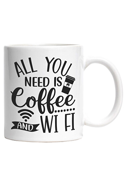 StoryGift Romania Cana cu mesajul "All you need is coffee and Wi-Fi" - ai nev...
