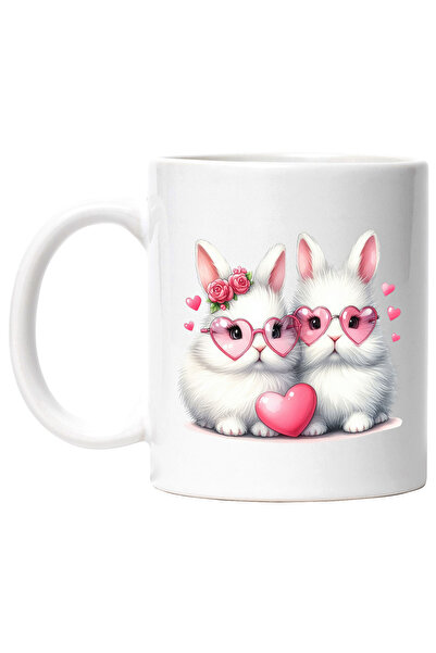 StoryGift Romania Cana cu 2 iepurasi, ilustratie, apropiere, prietenie, inimi...