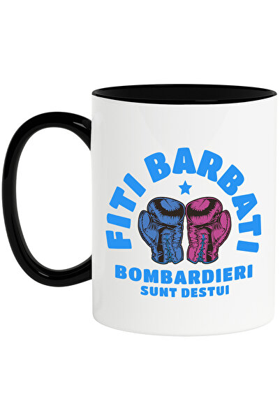 StoryGift Romania Cana cu Manusi De Box Rosii Sport Contact Periculos Copii Sanatate Motivational , Cu Maner Negru