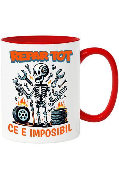 StoryGift Romania Cana Schelete mecanic mesaj Repar tot ce e stricat, 330ml, ...