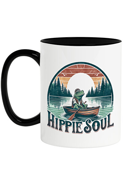 StoryGift Romania Cana cu mesajul "Hippie soul", stilul hippie, cultura, ilus...