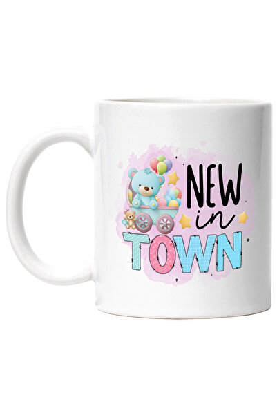 StoryGift Romania Cana cu mesajul "New in town", ilustratie, pentru copii, no...