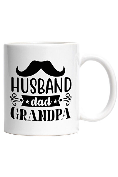 StoryGift Romania Cana cu textul in engleza "Husband, dad, grandpa" - sot tat...