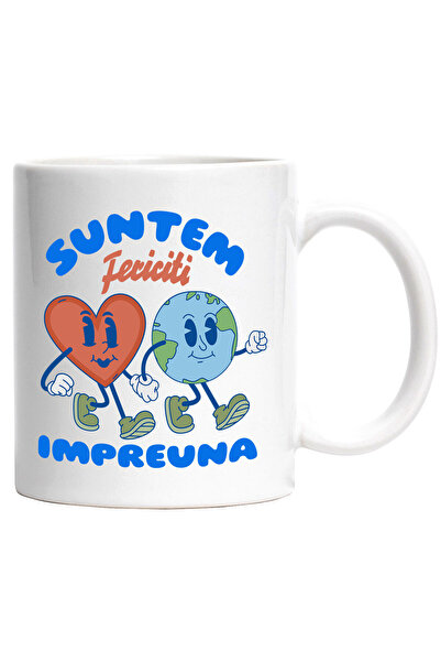 StoryGift Romania Cana cu Inima Si Planeta Pamant Cuplu Perfect Text Suntem F...