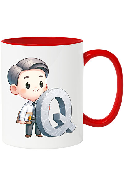 StoryGift Romania Cana cu un analist care tine litera "Q" | ilustratie | scoa...