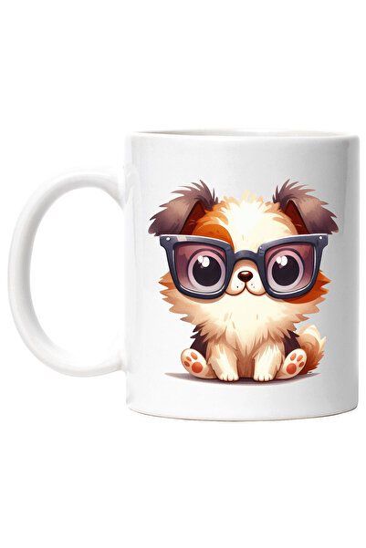 StoryGift Romania Cana cu un catel tocilar, ilustratie, ochelari, vesel, bine...