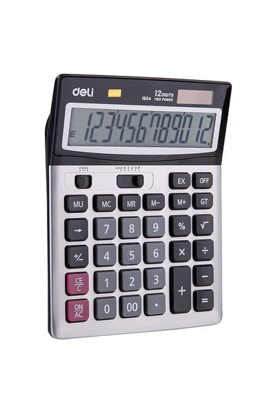 Deli Calculator Desktop 12 Digits Metal 1654 Deli