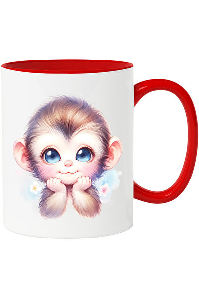 StoryGift Romania Cana cu o maimutica vesela | ilustratie | ochi albastri | f...