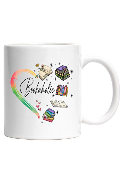 StoryGift Romania Cana cu o inima formata din teancuri de carti cu mesajul "B...