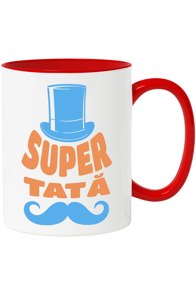 StoryGift Romania Cana Super tata, palarie inalta si mustata, familie, 330ml,...